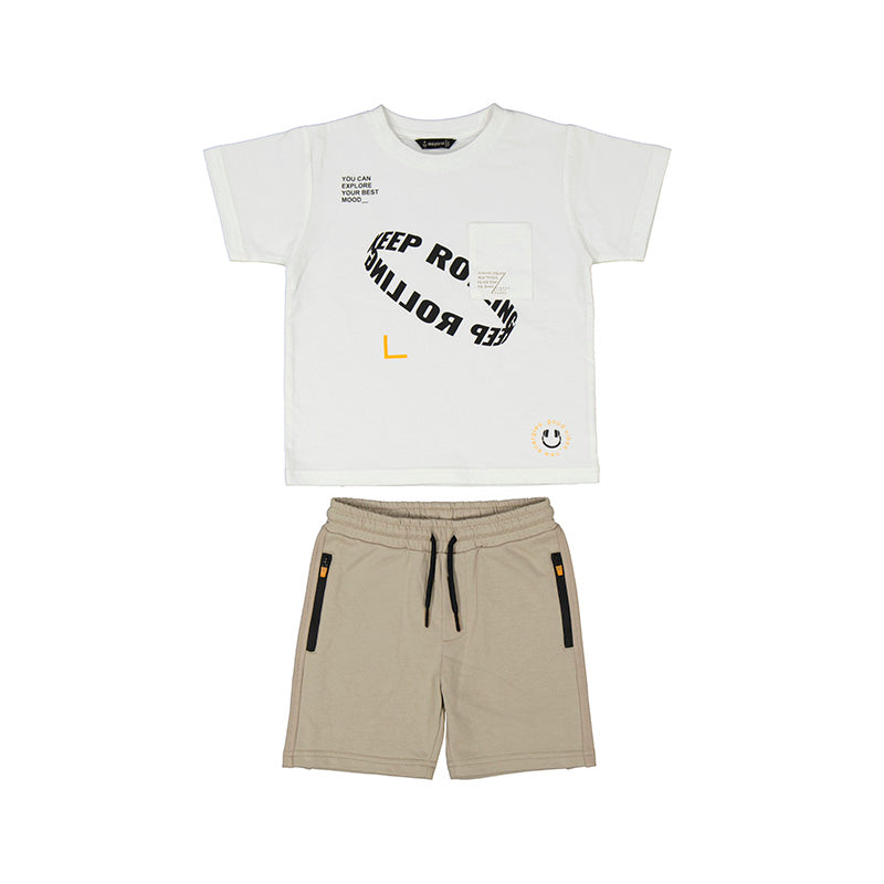 Mayoral SS25 Mini Boys Short Set 3608 White