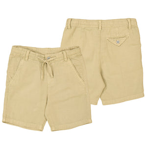 Mayoral SS25 Mini Boys Linen Bermuda Shorts 3226 Cookie