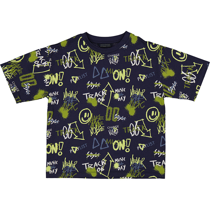 Mayoral SS25 Printed T-Shirt  6019 Navy