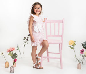 Caramelo SS25 0390228 PINK COUNTRY KITCHEN BOW PLAYSUIT