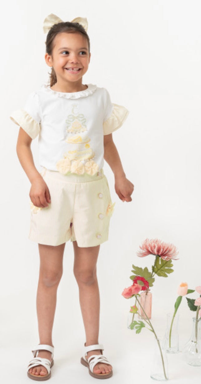 Caramelo SS25 349069 ENGLISH SUMMER SHORT SET Lemon