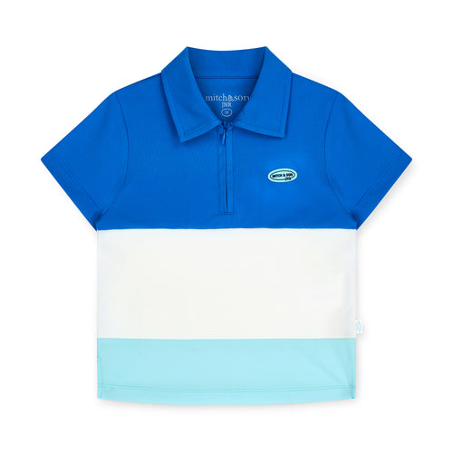 Mitch & Son SS25 Cut & Sew POLO Top Hugh 313 Bright Blue