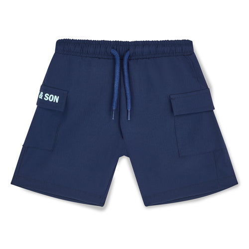 Mitch & Son SS25 Nylon Cargo Shorts Hamish 315 Navy