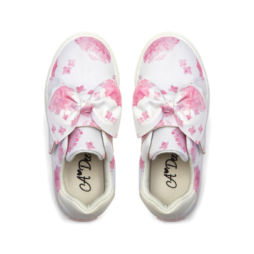 ADee SS25 Printed Bow Trainer Bowie 104 Pink Blossom