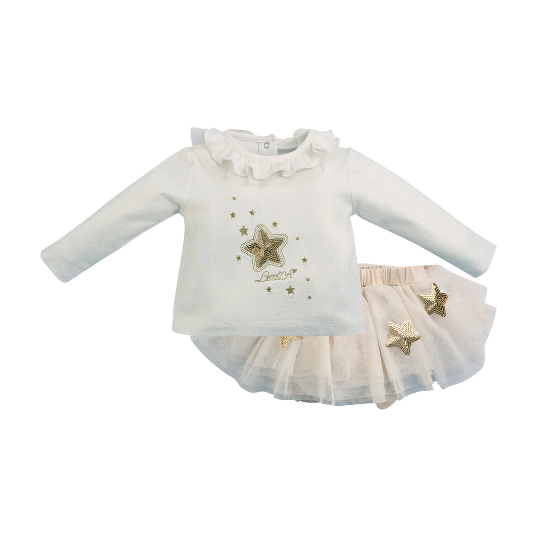 Little A AW23 Tulle Skirt Set - Farah - Gold - 408