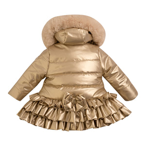 Little A AW23 Fur Trimmed Padded Jacket - Faith - 401 Gold